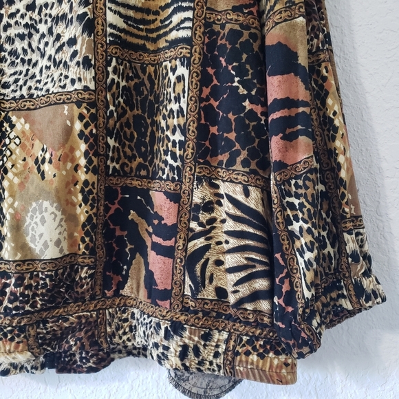 Vintage 80s 100% Silk Animal Print Windbreaker Bomber size 2XL - Picture 5 of 8